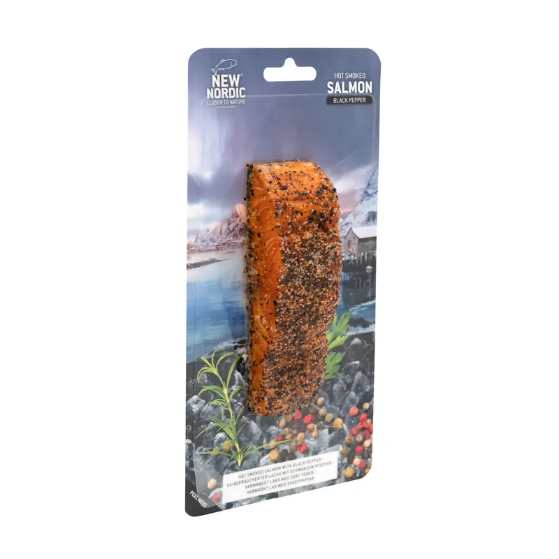 Hot smoked salmon with pepper 125g